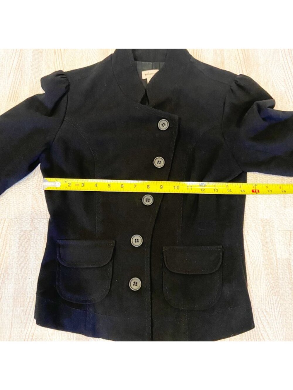 Elevenses Black Jacket With Ruching In Back Size 4 - Picture 5 of 6
